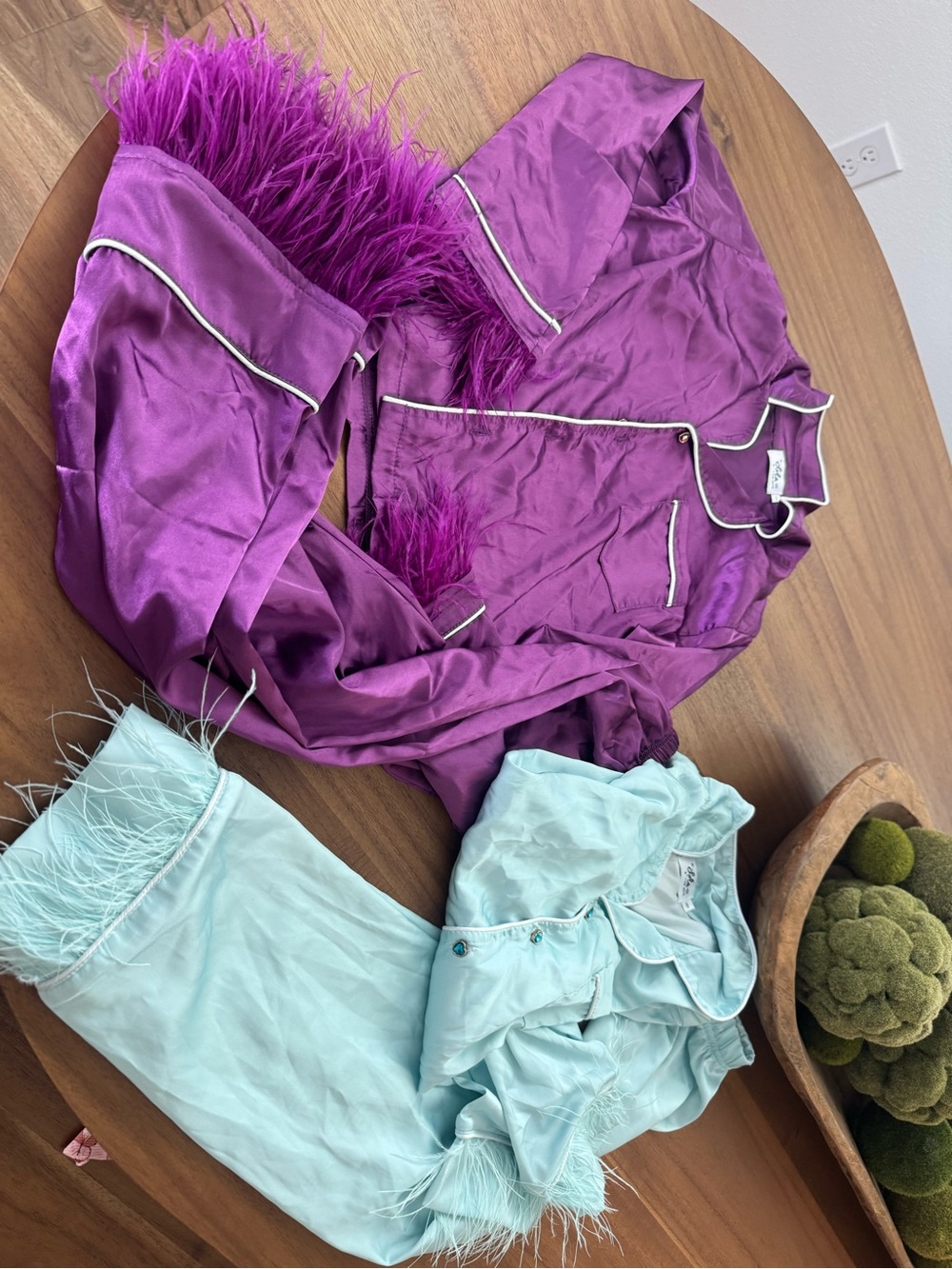 Lola + the boys set of 2  Purple Satin Kids Pajamas set size 8Y